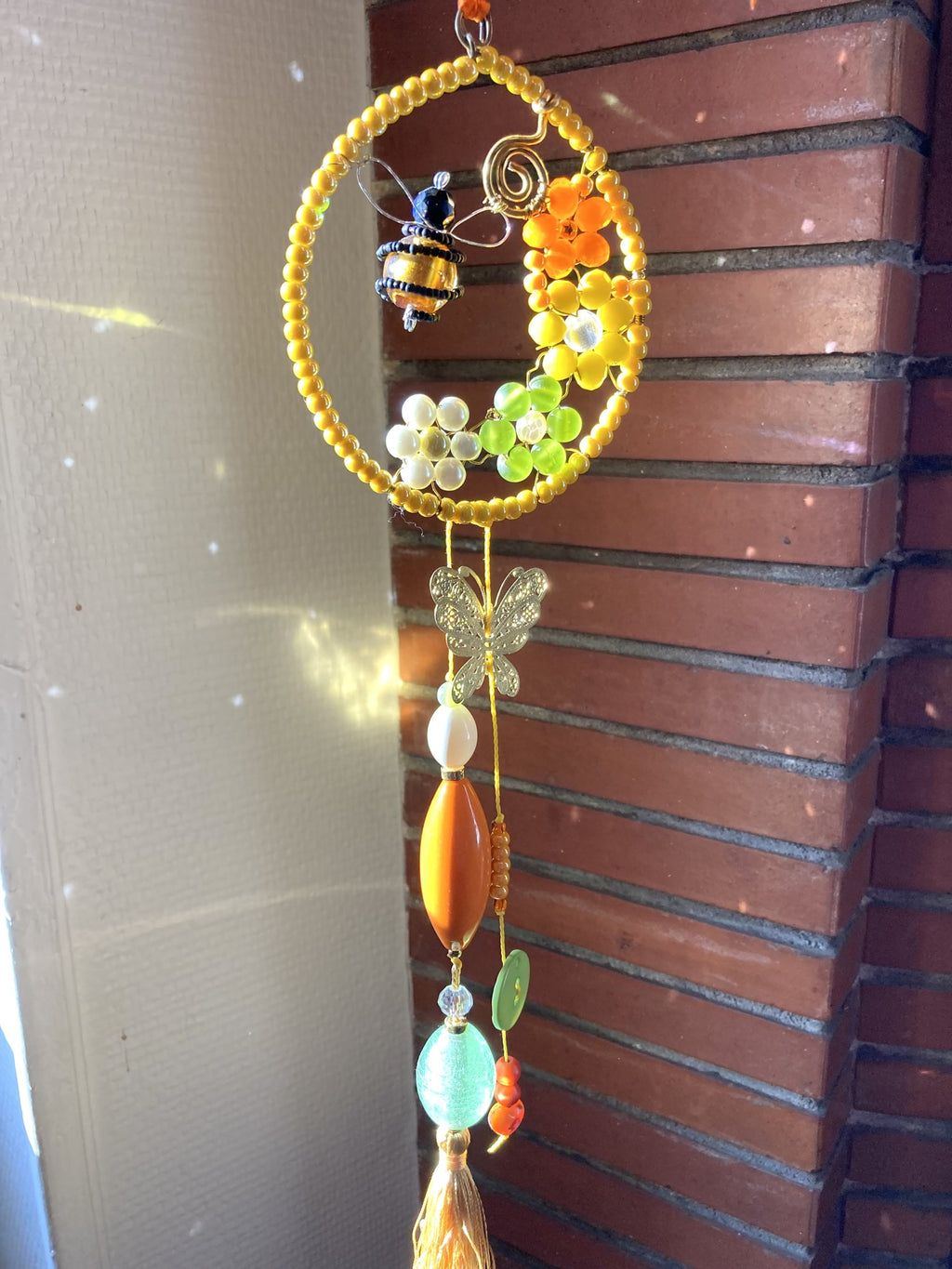 Handmade Bee & Bloom Suncatcher