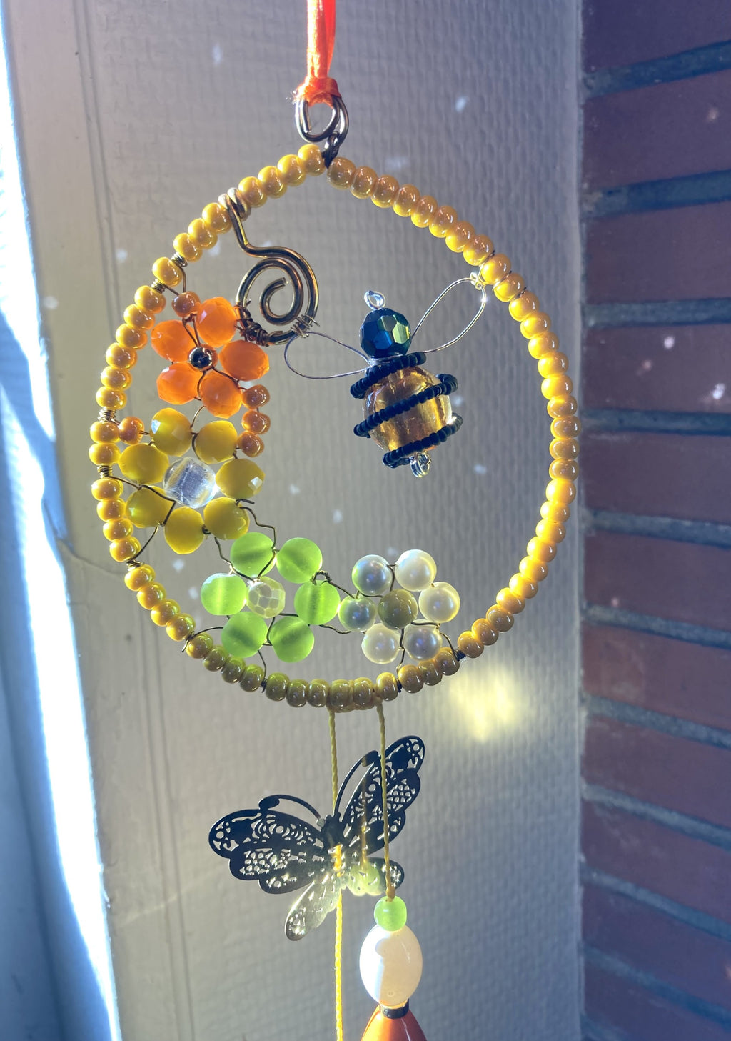 Handmade Bee & Bloom Suncatcher