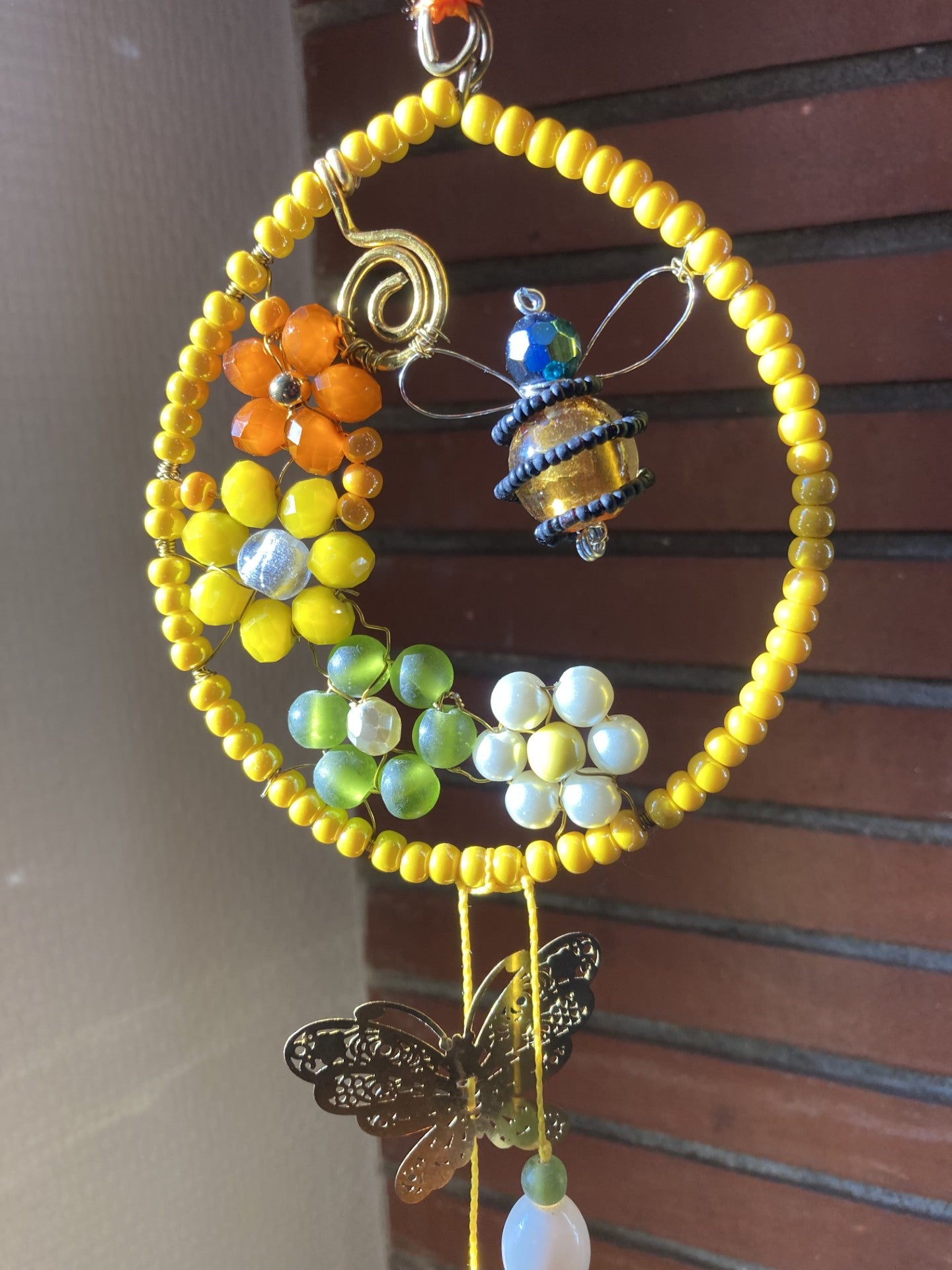 Handmade Bee & Bloom Suncatcher