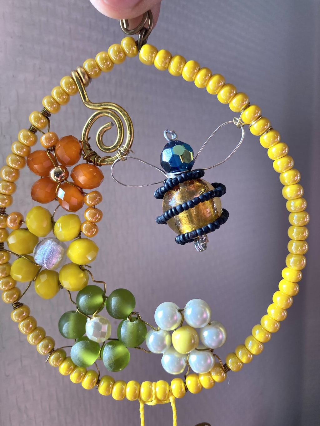 Handmade Bee & Bloom Suncatcher
