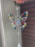 Handmade Butterfly Suncatcher with Feather - Whimsical Wire Art