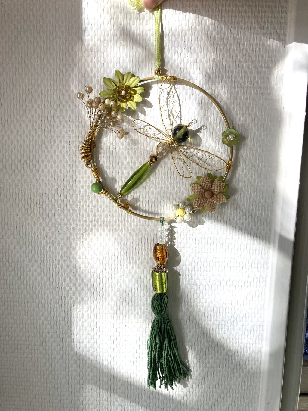 Springtime Dragonfly Wall Art with Tassel