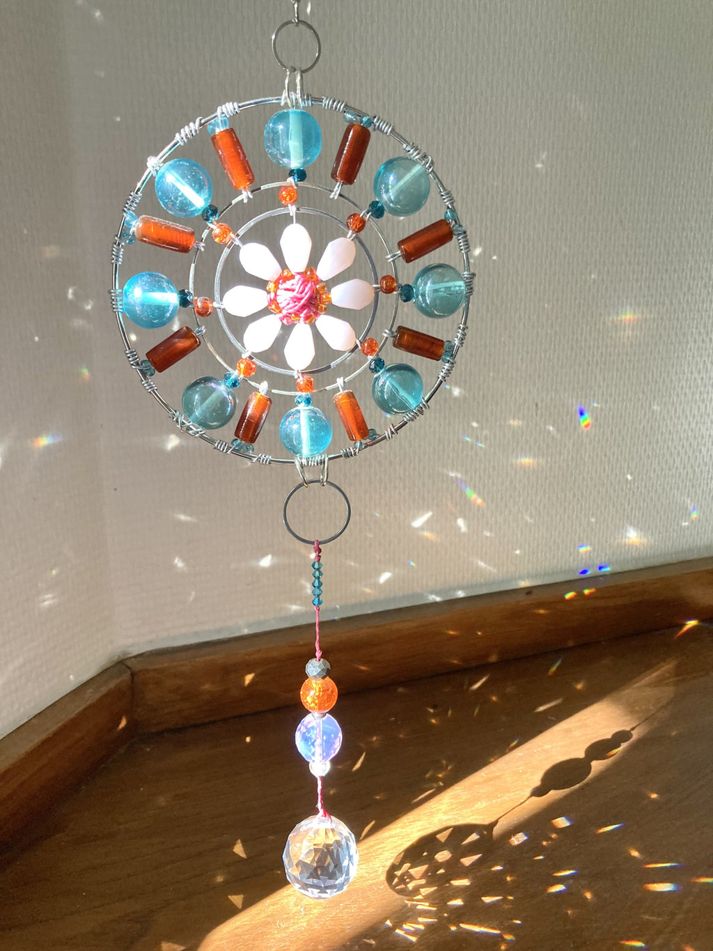 Handmade Vibrant Mandala Suncatcher