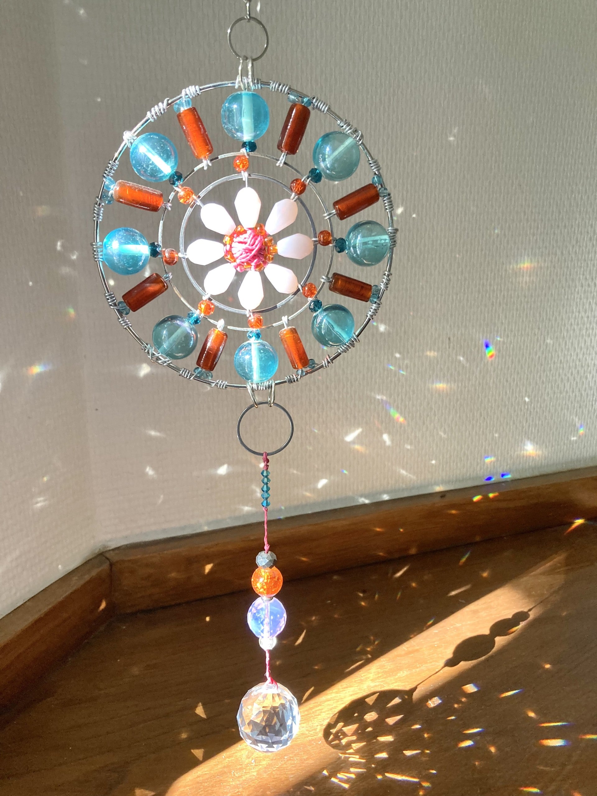 Handmade Vibrant Mandala Suncatcher