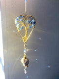 Handmade Heart Tree of Life Suncatcher with Chalcedony Stone