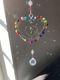 Handmade Tutti Frutti Heart Suncatcher