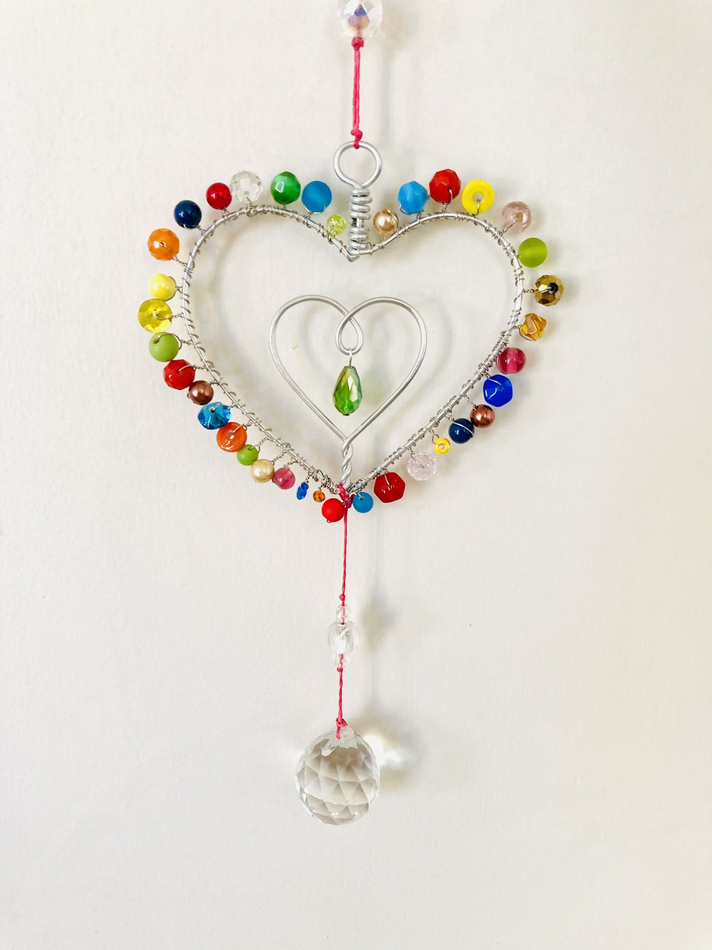 Handmade Tutti Frutti Heart Suncatcher