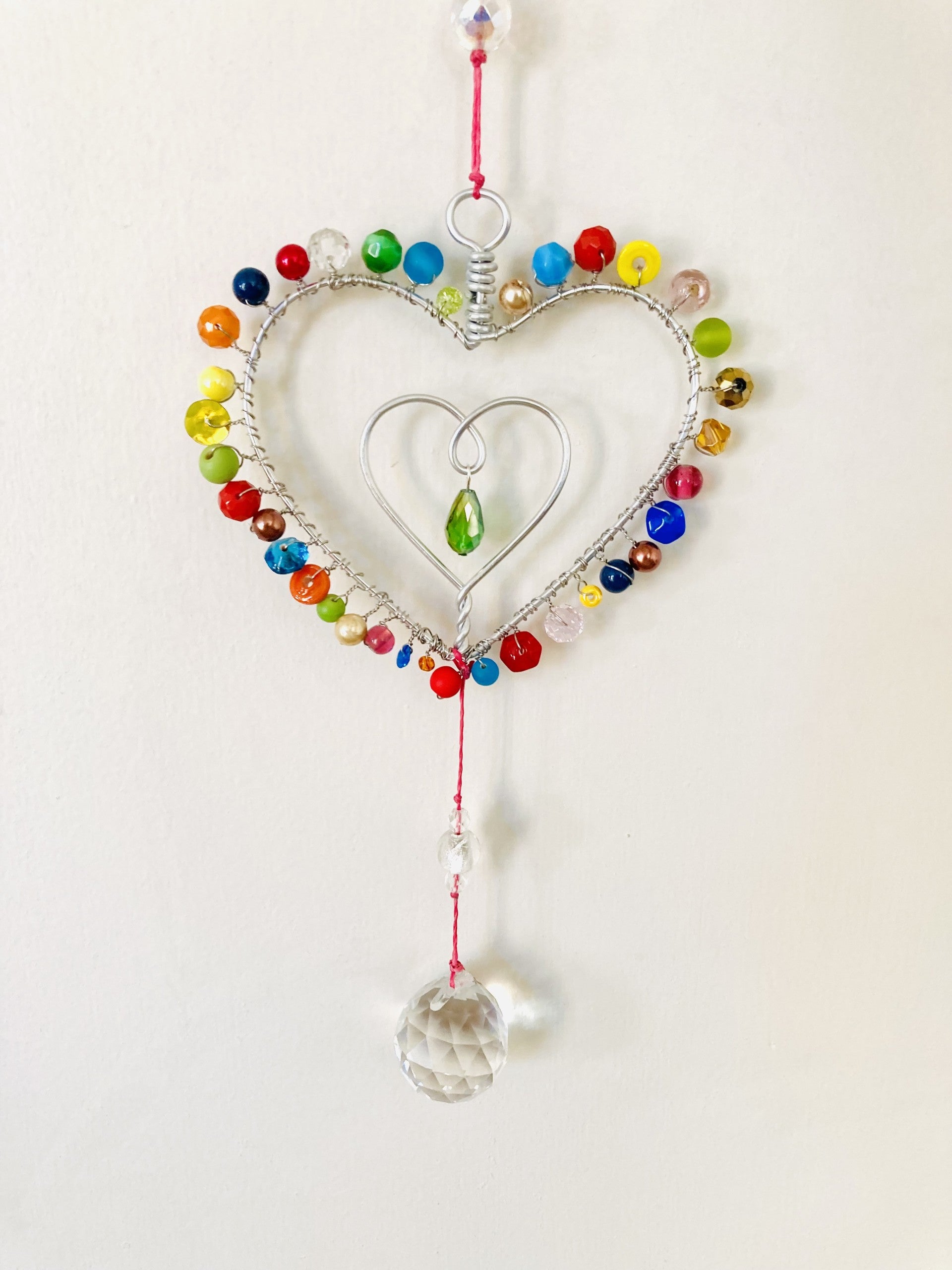 Handmade Tutti Frutti Heart Suncatcher