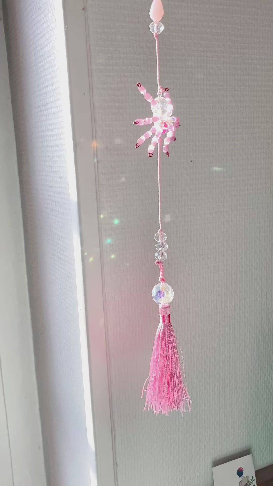 Handmade Pink Spider Suncatcher
