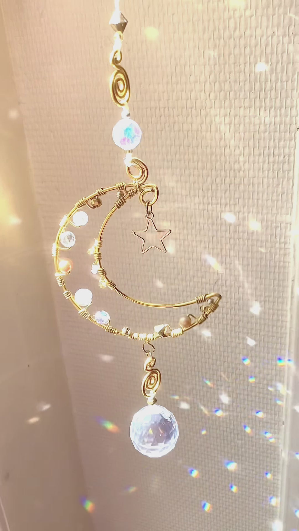 Handmade Celestial Sun and Moon Suncatcher