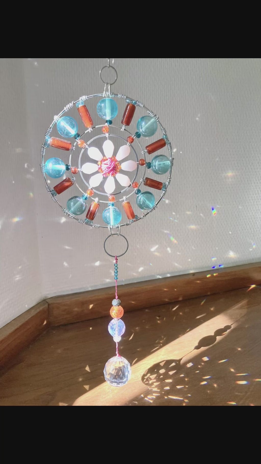 Handmade Vibrant Mandala Suncatcher