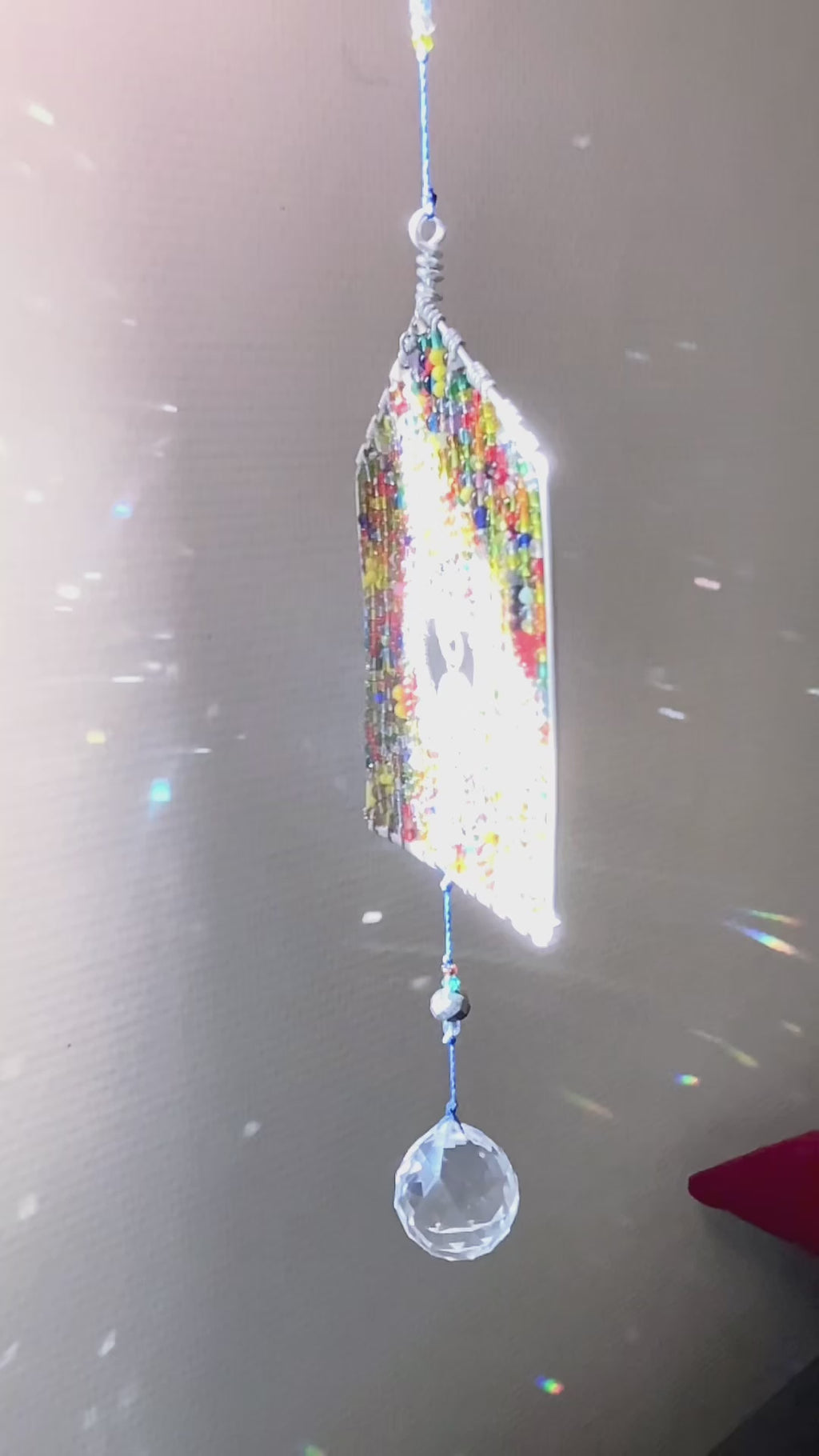 Handmade House Suncatcher with Heart-Shaped Window