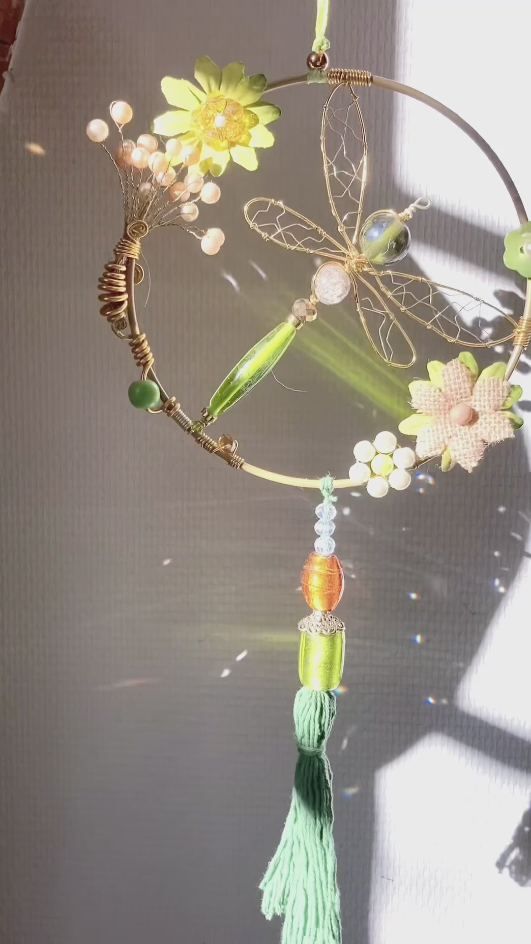 Springtime Dragonfly Wall Art with Tassel