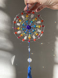 Handmade Rainbow Mandala Suncatcher with Tassel