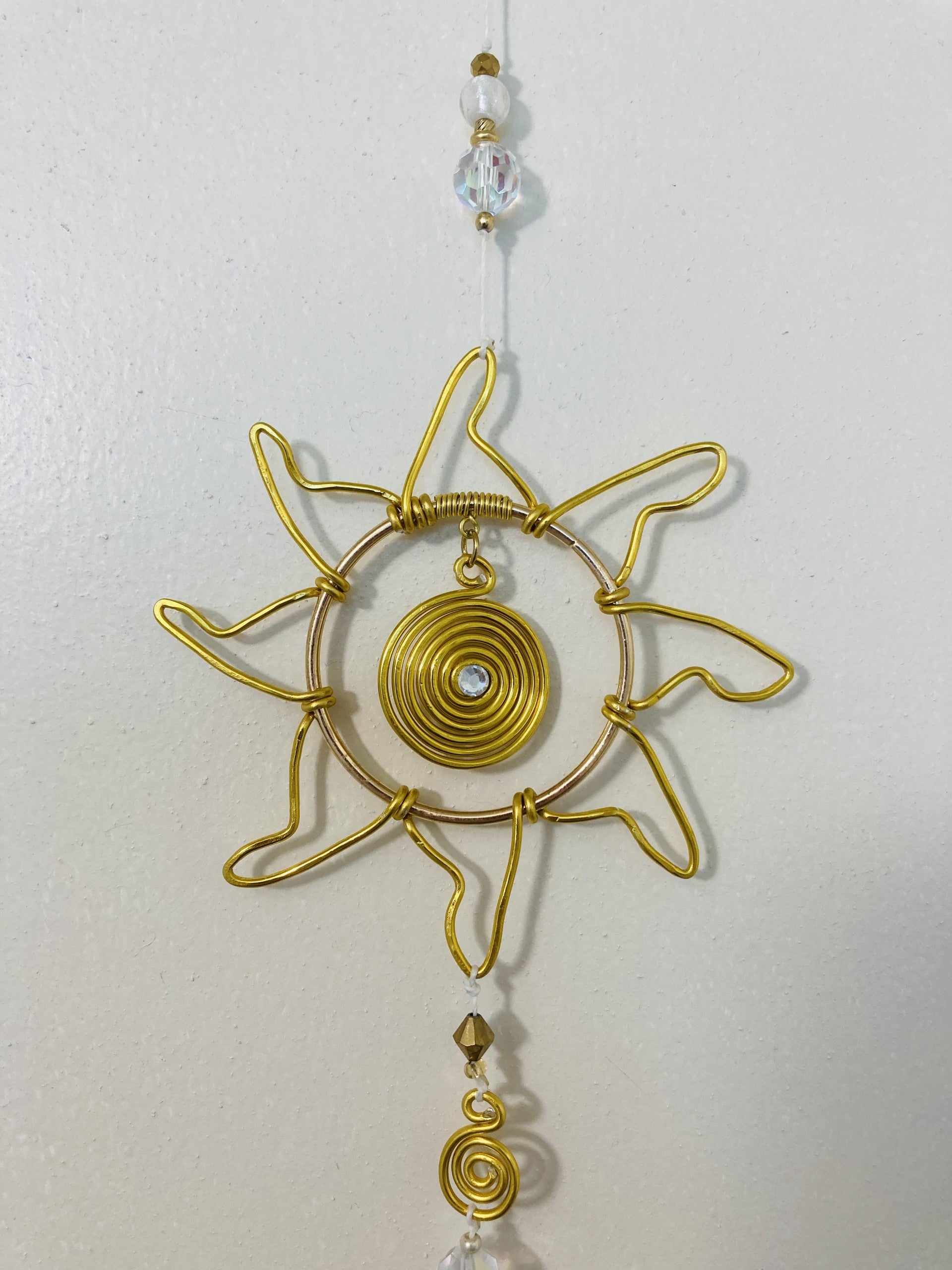 Handmade Celestial Sun and Moon Suncatcher