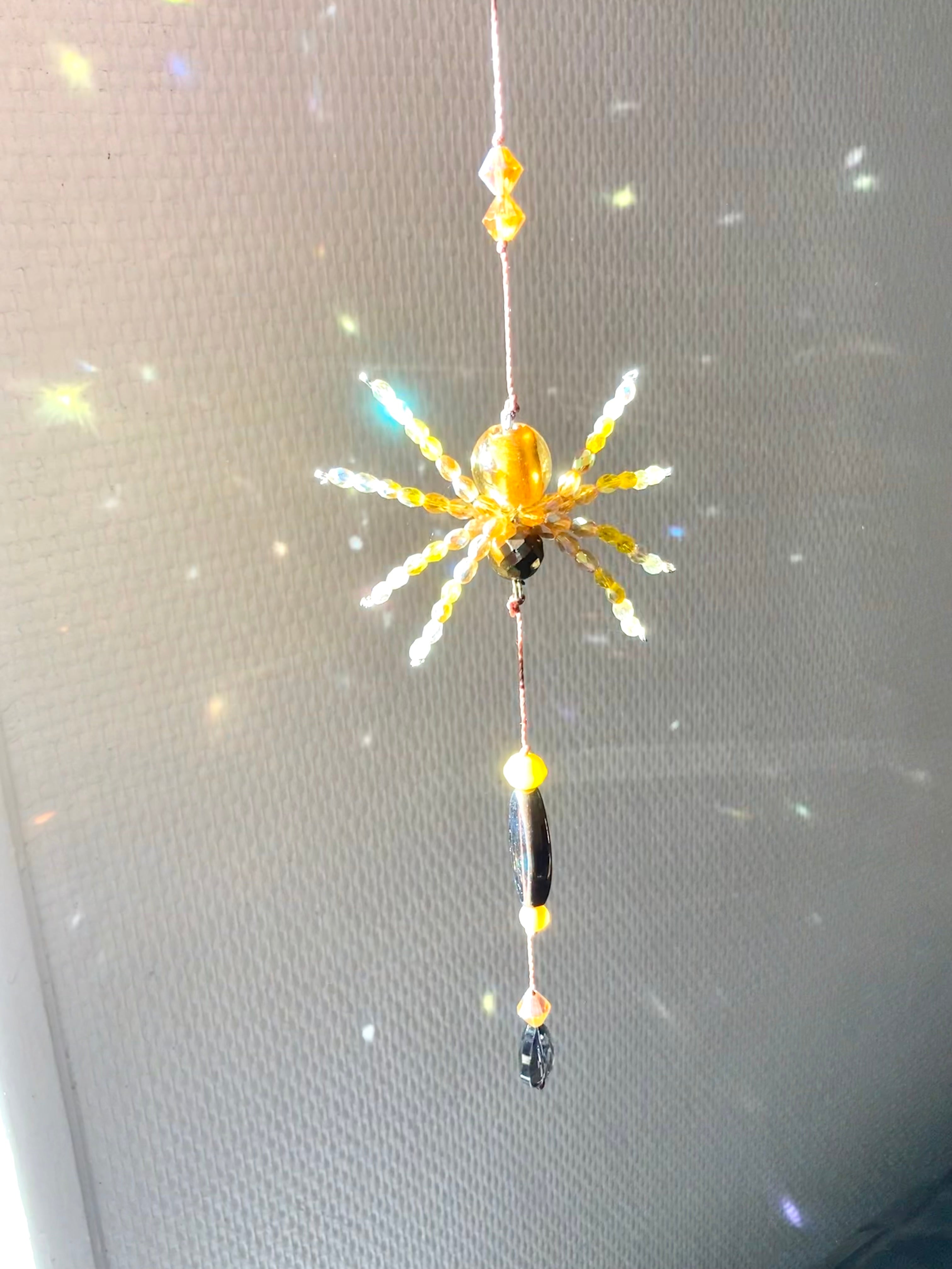 Handmade Yellow Spider Suncatcher